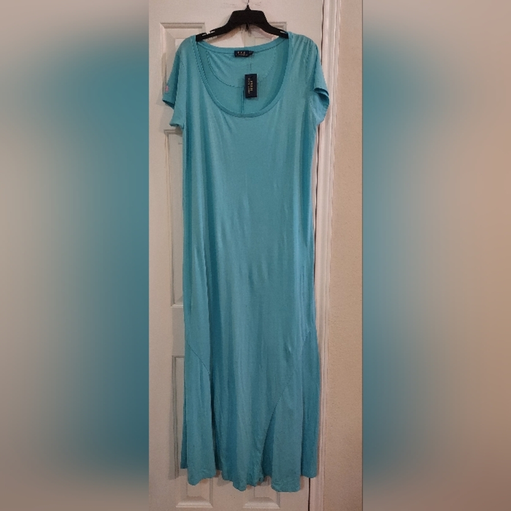 Ralph Lauren 100% soft cotton Maxi Dress, Teal, XL